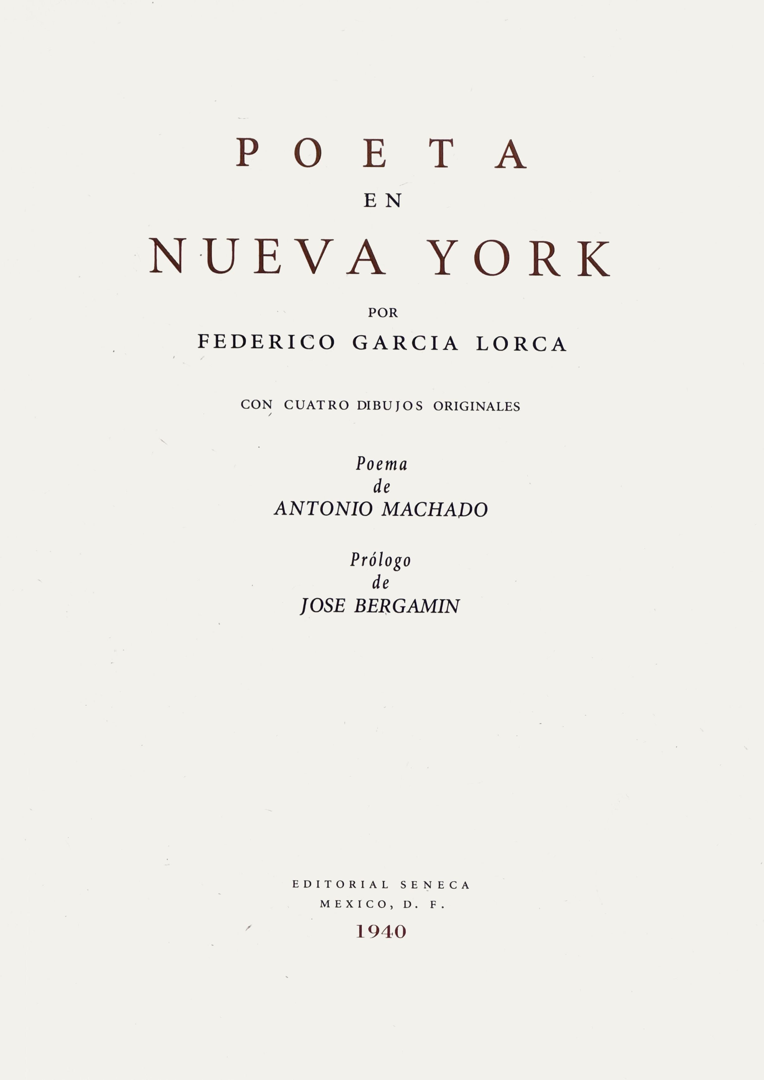 Poeta en Nueva York - Edición facsímil 1940 - Plastic Books