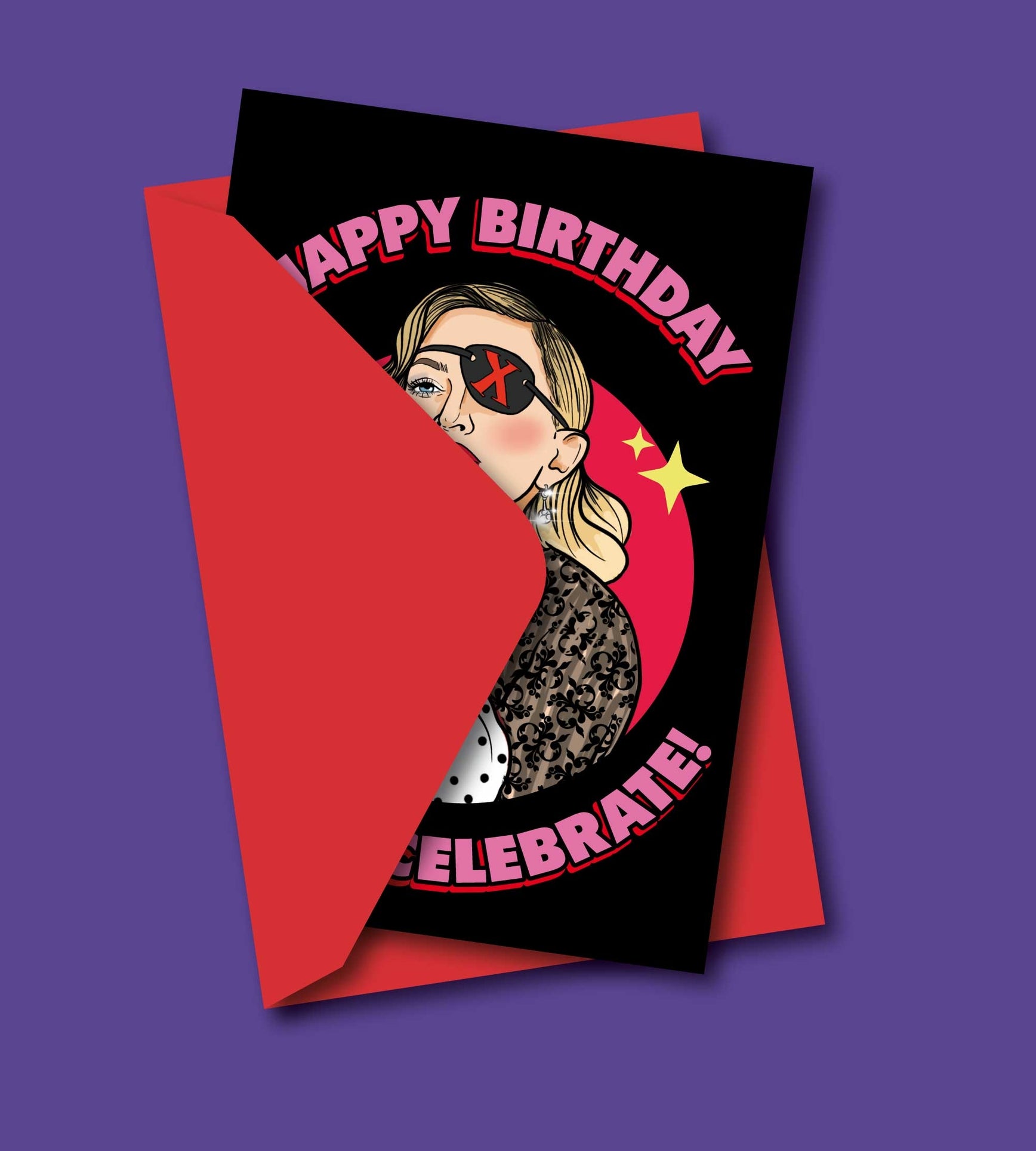 Feliz cumpleaños ¡Celebremos! Tarjeta de felicitación de Madonna - Plastic Books