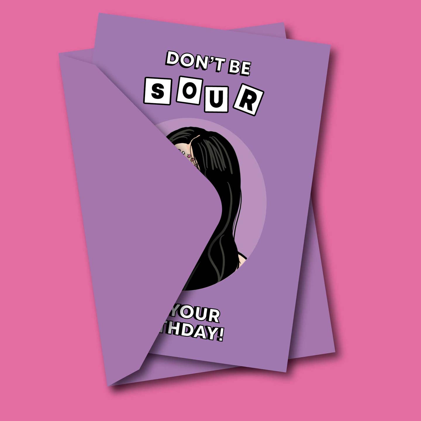 No te pongas agrio, es tu cumpleaños. Tarjeta de felicitación de Olivia Rodrigo - Plastic Books