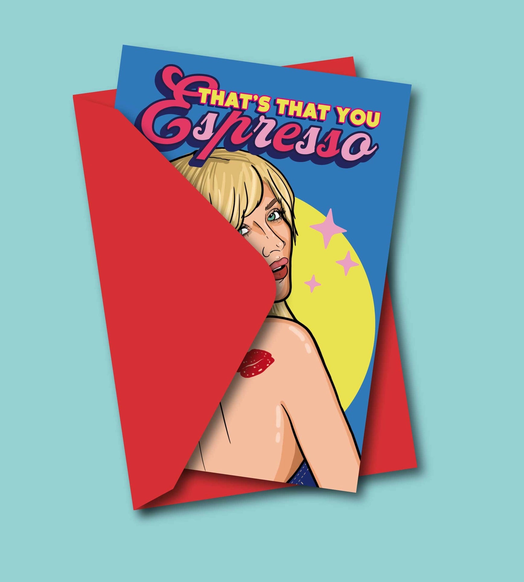 Tarjeta de felicitación Espresso de Sabrina Carpenter - Plastic Books