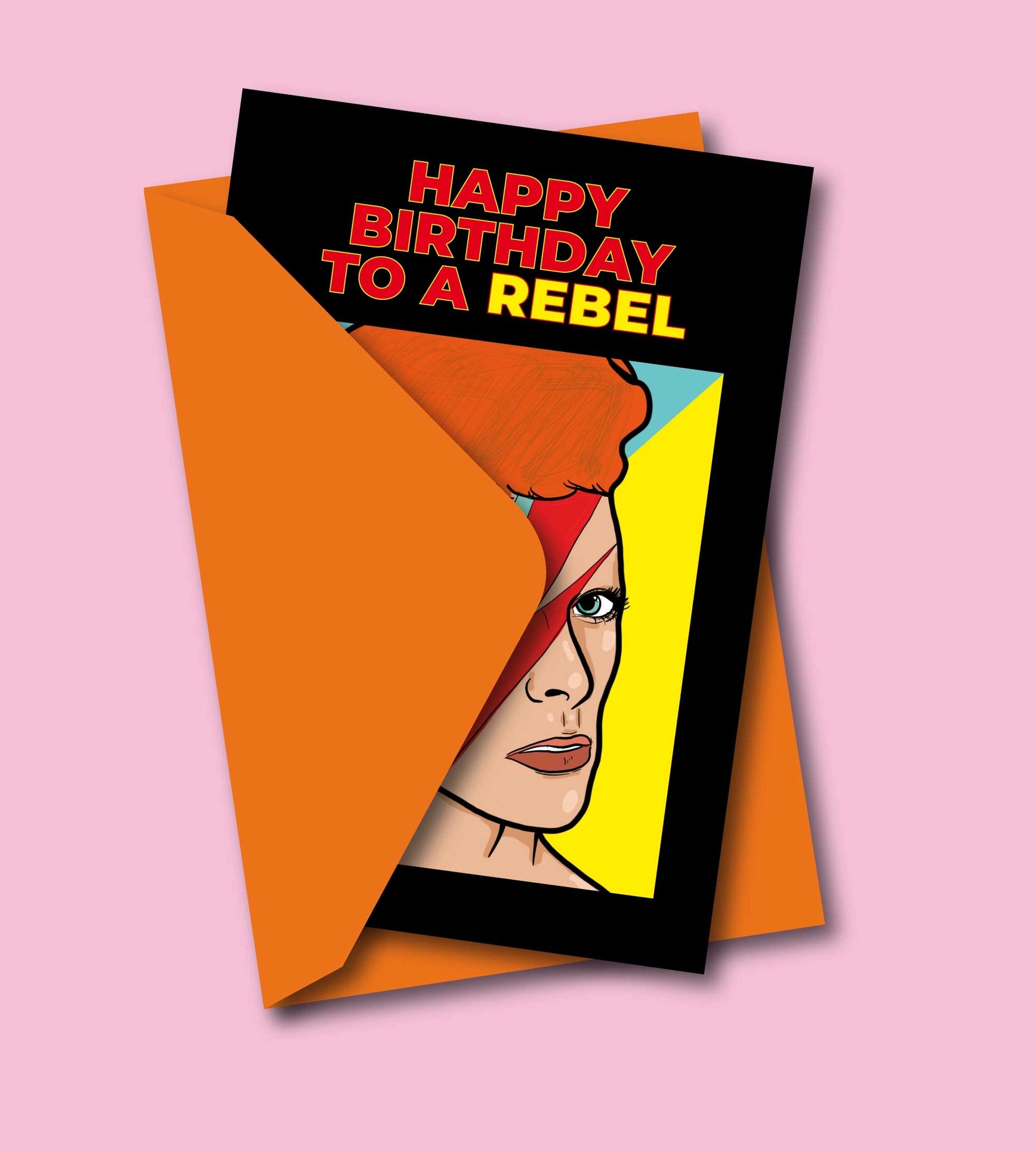 Tarjeta de felicitación de feliz cumpleaños a un rebelde de David Bowie - Plastic Books