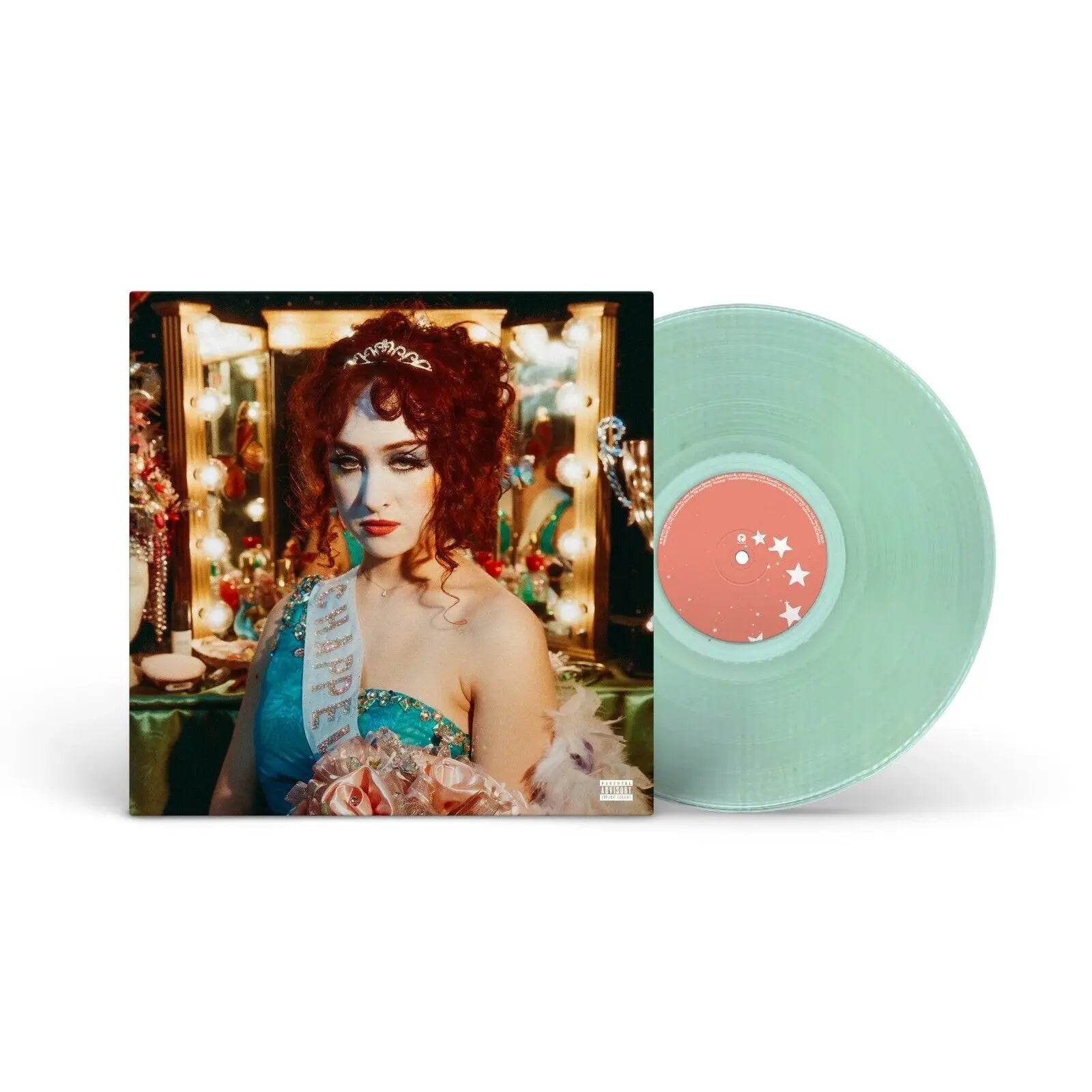 Chappell Roan's album, "The Rise and Fall of a Midwest Princess," on translucent green vinyl.