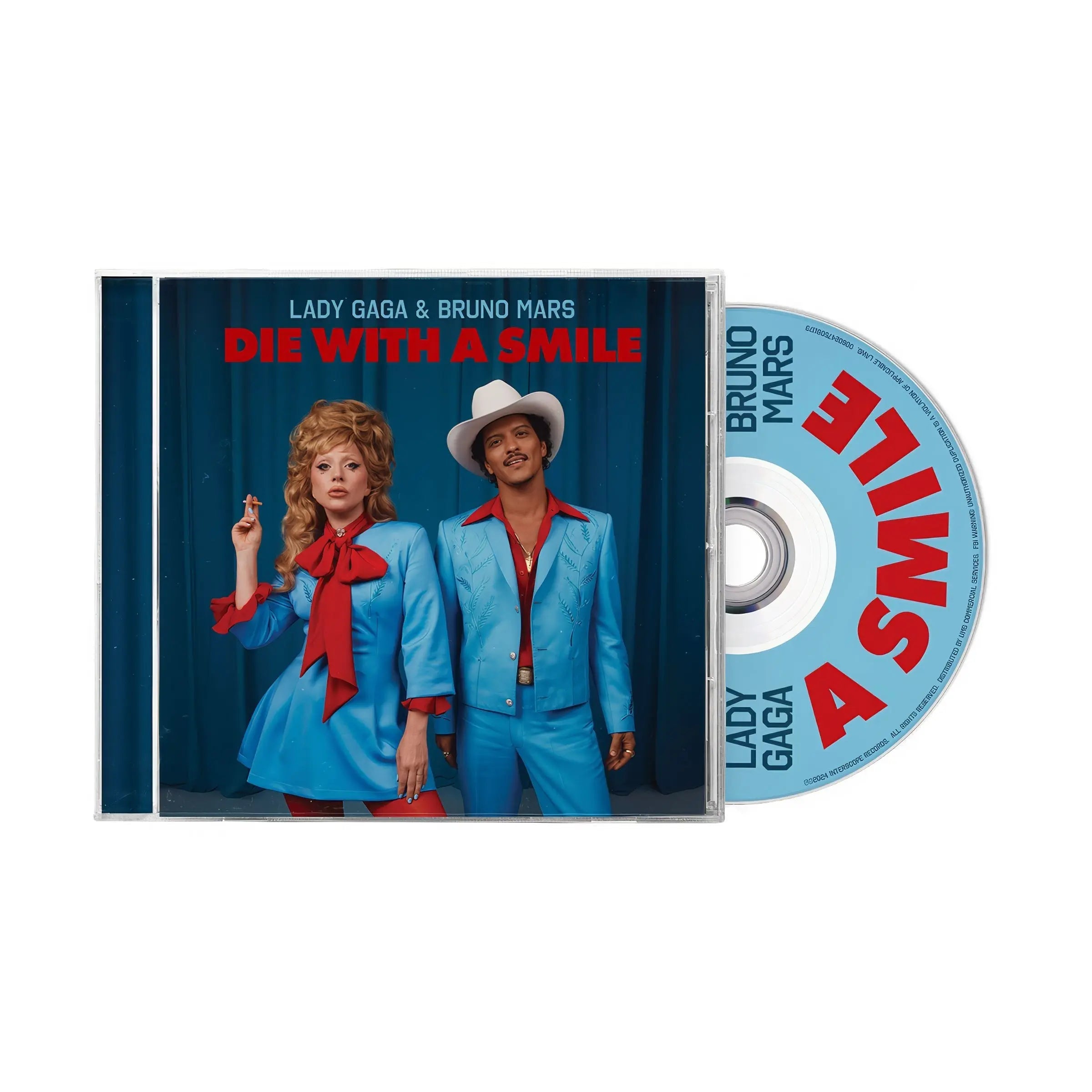 Lady Gaga & Bruno Mars – Die With A Smile CD single in a clear jewel case.