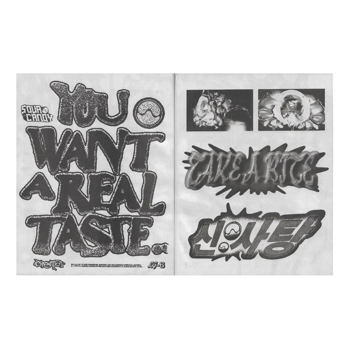 Un fanzine de Lady Gaga Chromatica con texto en inglés y coreano.