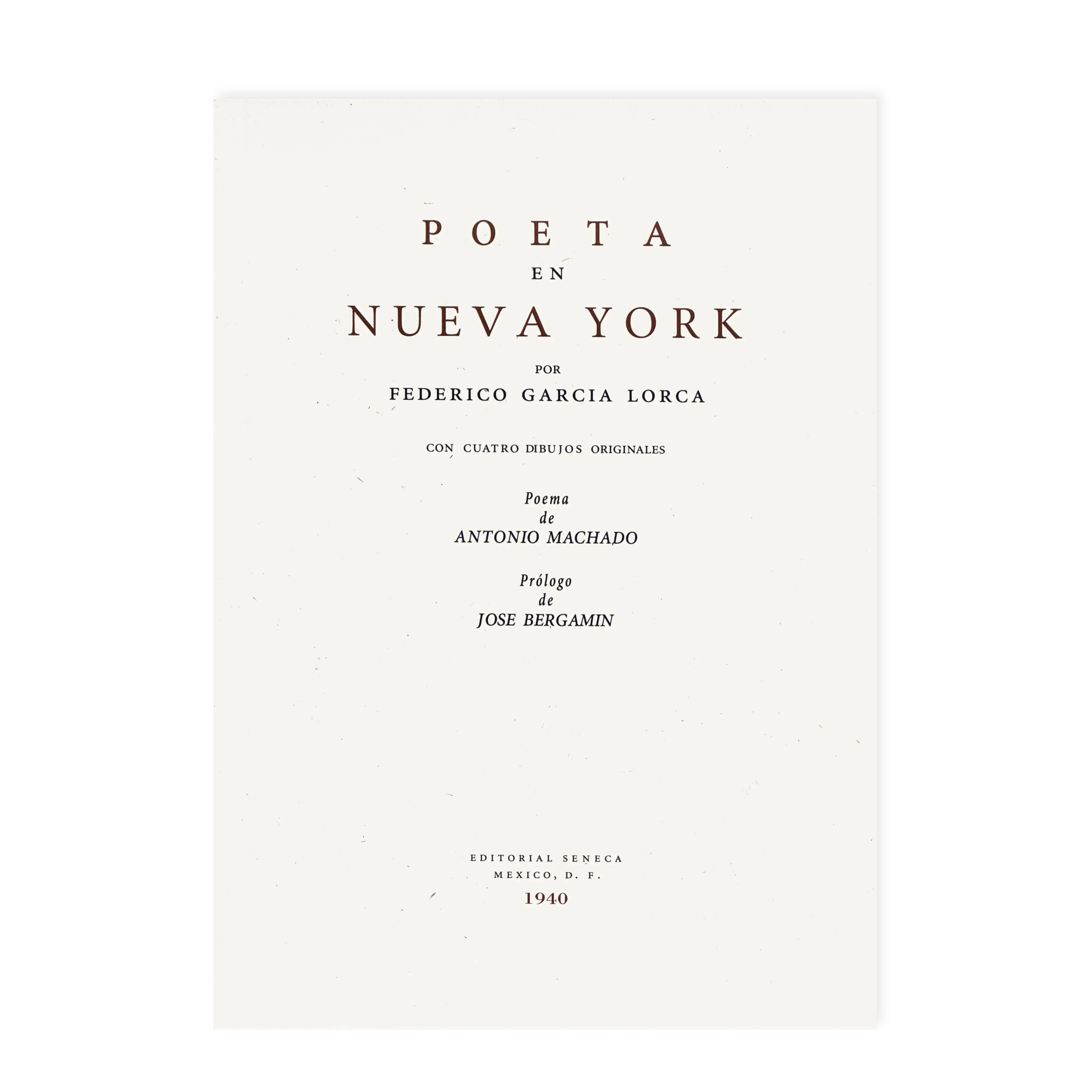 Poeta en Nueva York (Edición facsímil 1940) – Federico García Lorca – Plastic Books