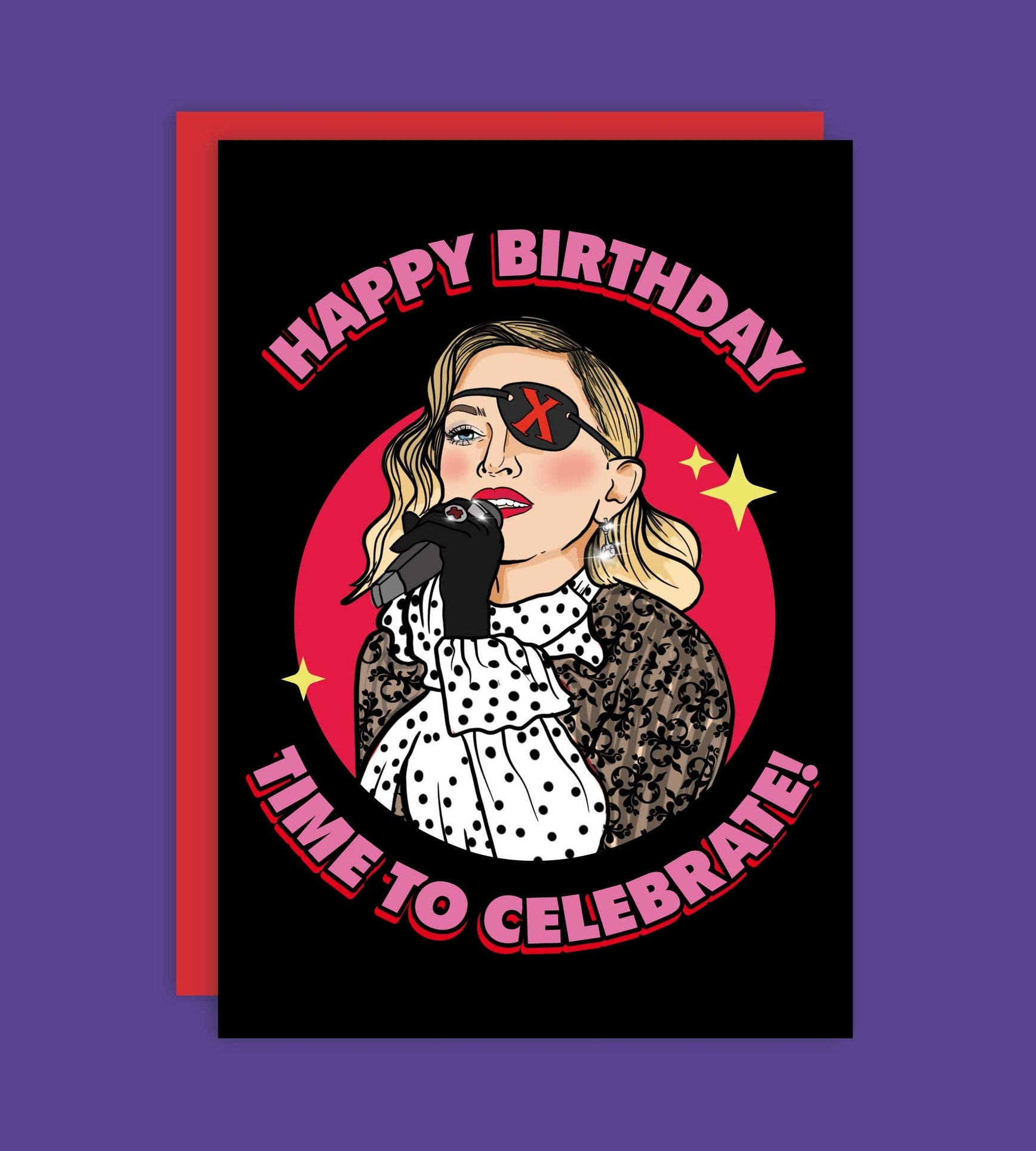 Feliz cumpleaños ¡Celebremos! Tarjeta de felicitación de Madonna