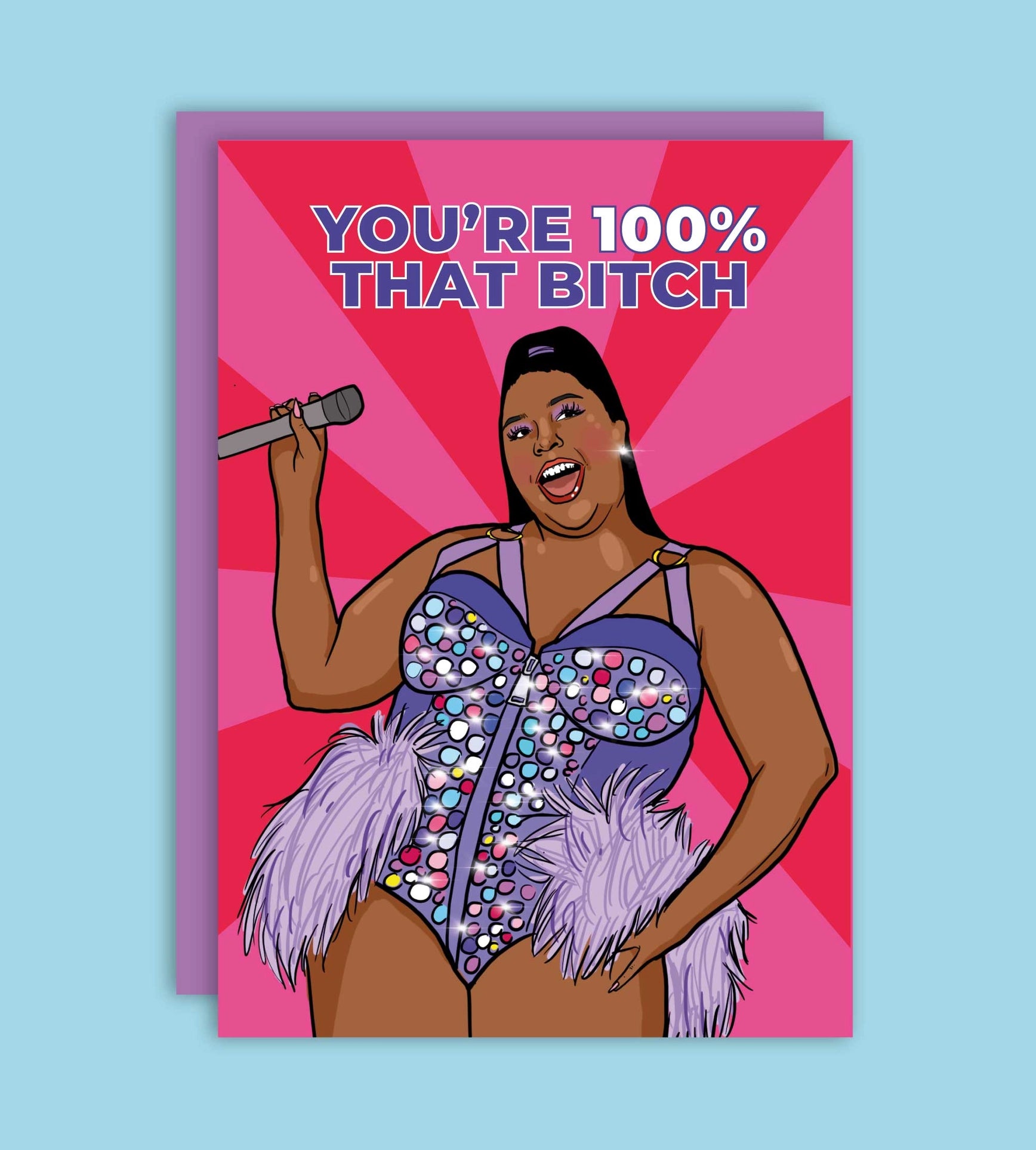 Lizzo's 100% That Bitch Greeting Card