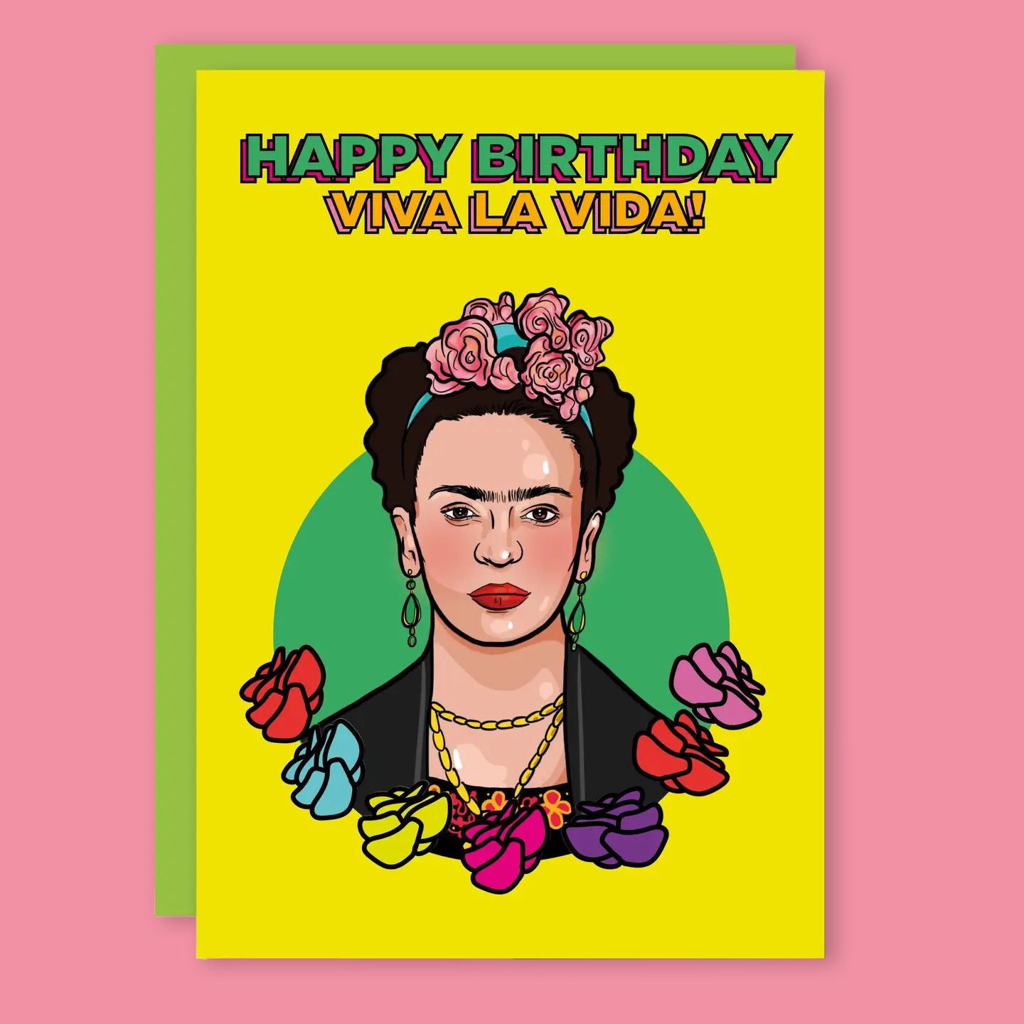 Viva la Vida birthday card. Frida Kahlo greeting card.