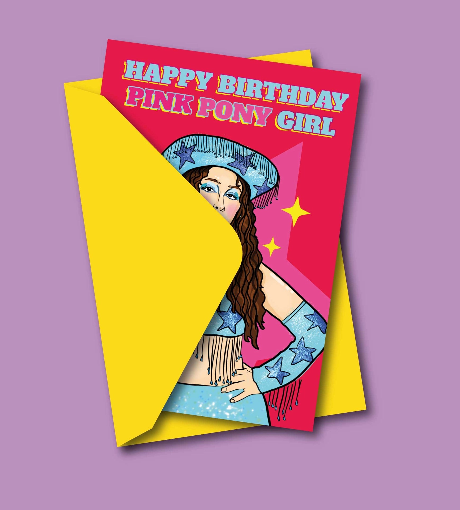 Tarjeta de felicitación de Chappell Roan de Pink Pony Girl - Plastic Books
