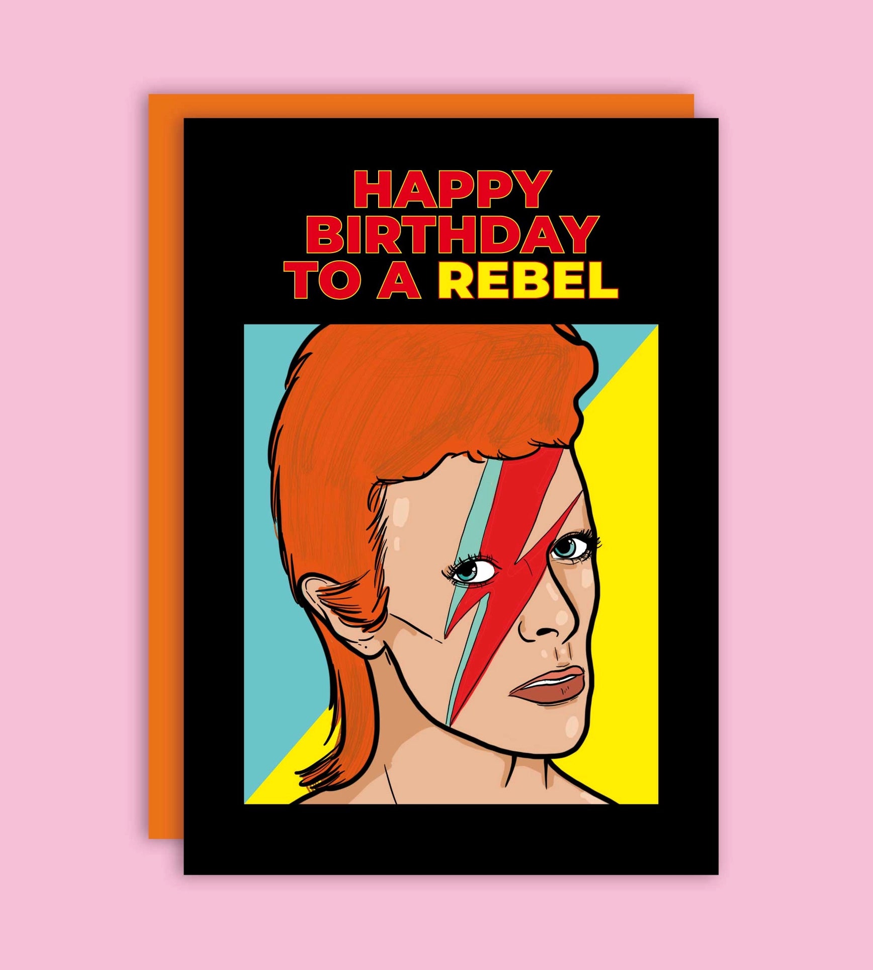 Tarjeta de felicitación de feliz cumpleaños a un rebelde de David Bowie