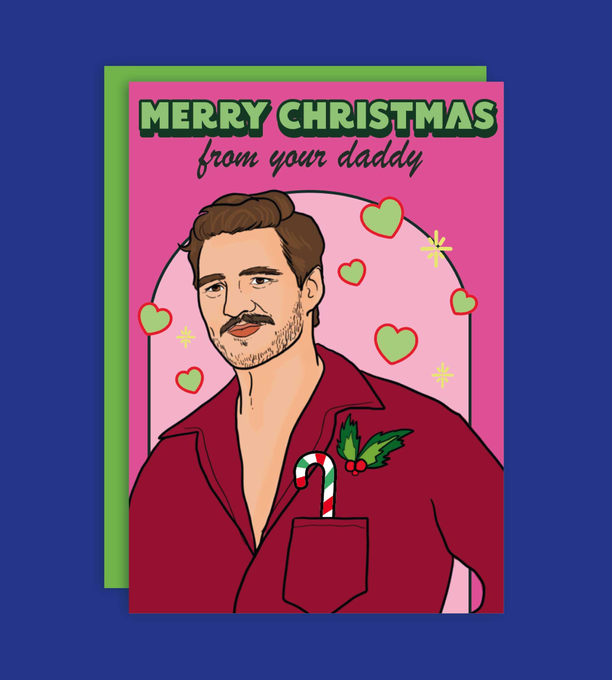 Feliz Navidad de tu Papá Pedro Pascal – Tarjeta de Felicitación – Plastic Books