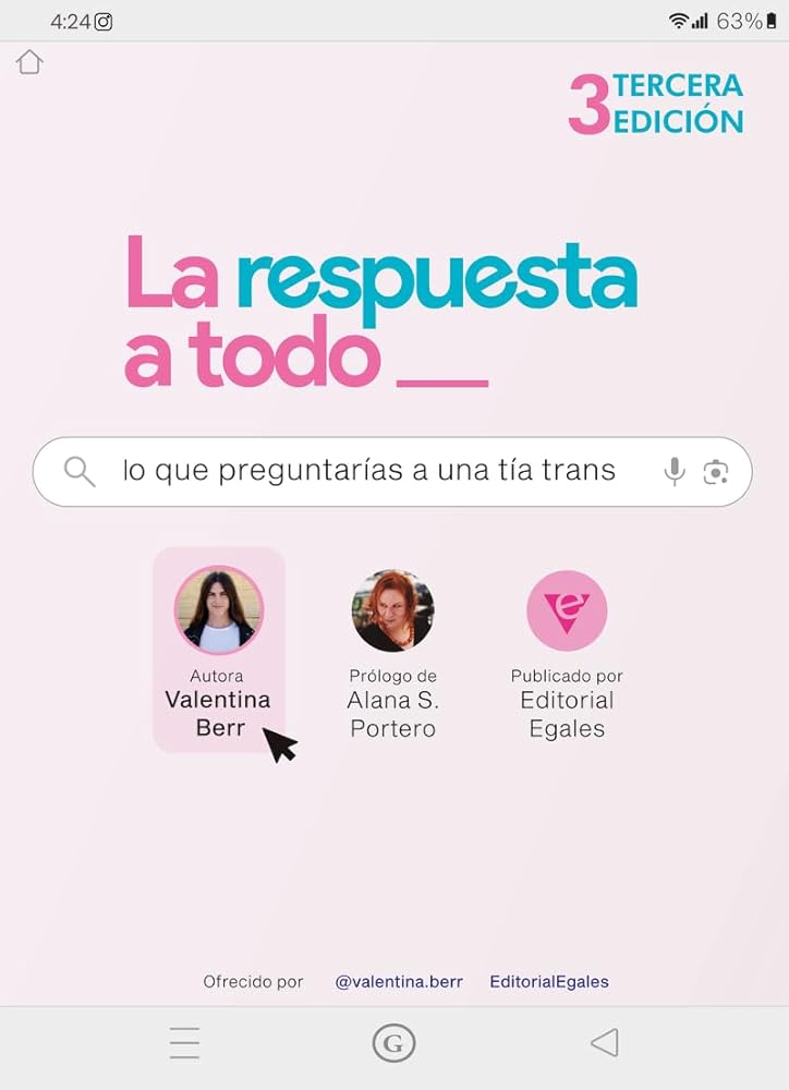 La respuesta a todo lo que preguntarías a una tía trans 3 Ed (COLECCION G)
