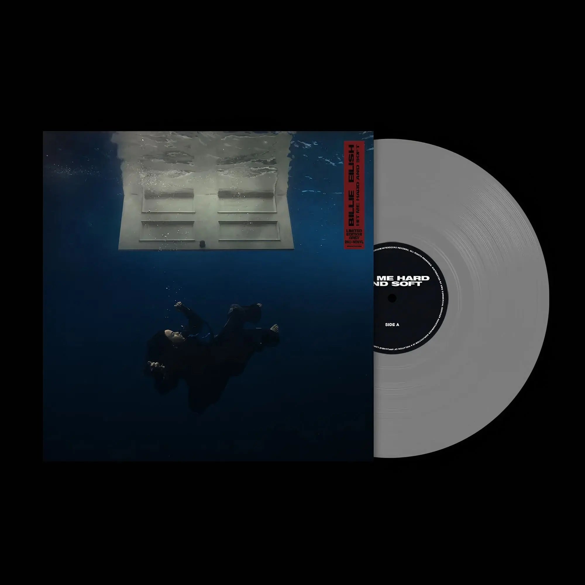 Vinilo gris de Billie Eilish – Hit Me Hard & Soft con portada submarina.