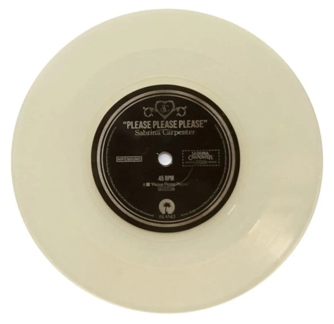 Vinilo single Day Glow de Sabrina Carpenter, "Please Please Please".